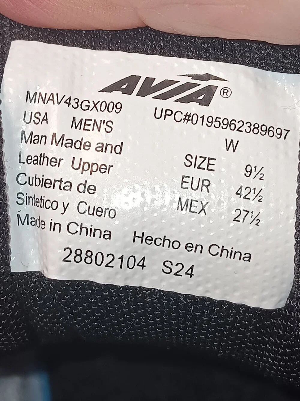 Avia Men's 5000 Athletic Performance Running Sneakers sz 9.5 Wide Width